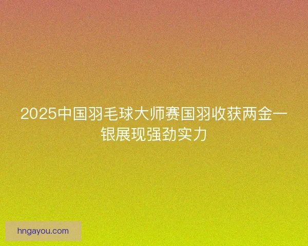 2025中国羽毛球大师赛国羽收获两金一银展现强劲实力