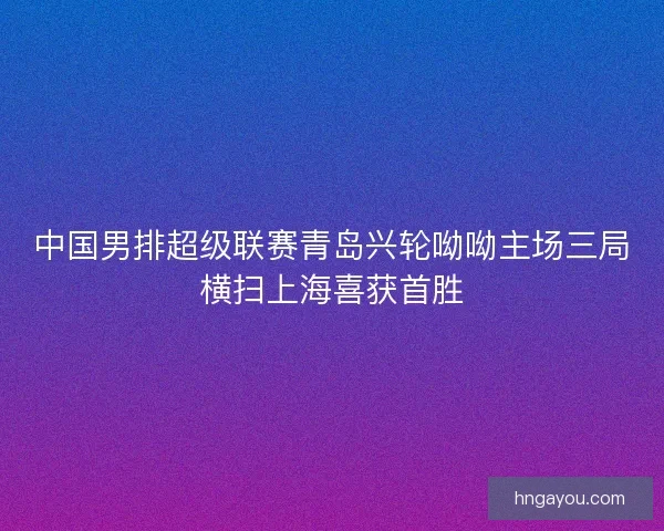 中国男排超级联赛青岛兴轮呦呦主场三局横扫上海喜获首胜